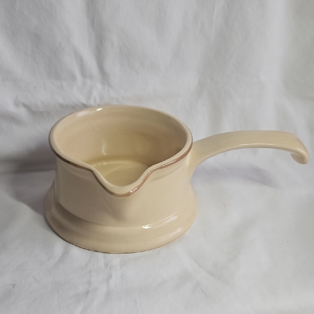Pfaltzgraff Cream Ceramic Saucepan/gravy Boat with Handle